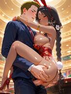 ai_generated big_breasts bindi blonde_hair blonde_male blowjob braided_ponytail breasts_out brown_body brown_nipples bunny_girl bunnysuit business_suit cameltoe carrying_partner casino cute dark-skinned_female exotic high_heels hourglass_figure indian indian_female interracial interracial_sex jewelry long_hair original_character red_leotard sex vaginal_penetration white_male wide_hips // 1688x2226 // 380.2KB
